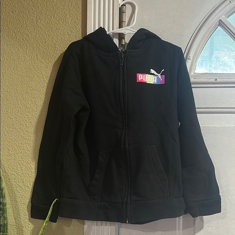 Puma Black Zip-Up Hoodie Sweatshirt
